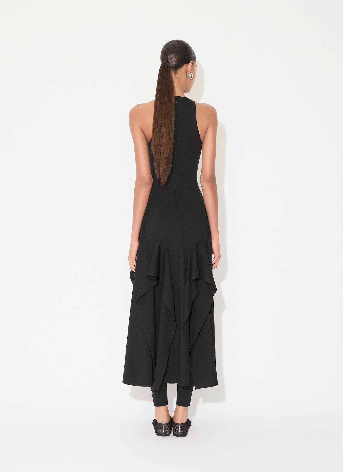 COMPACT JERSEY TECHNICAL DRESS ALAÏA BLACK COMPACT JERSEY TECHNICAL DRESS